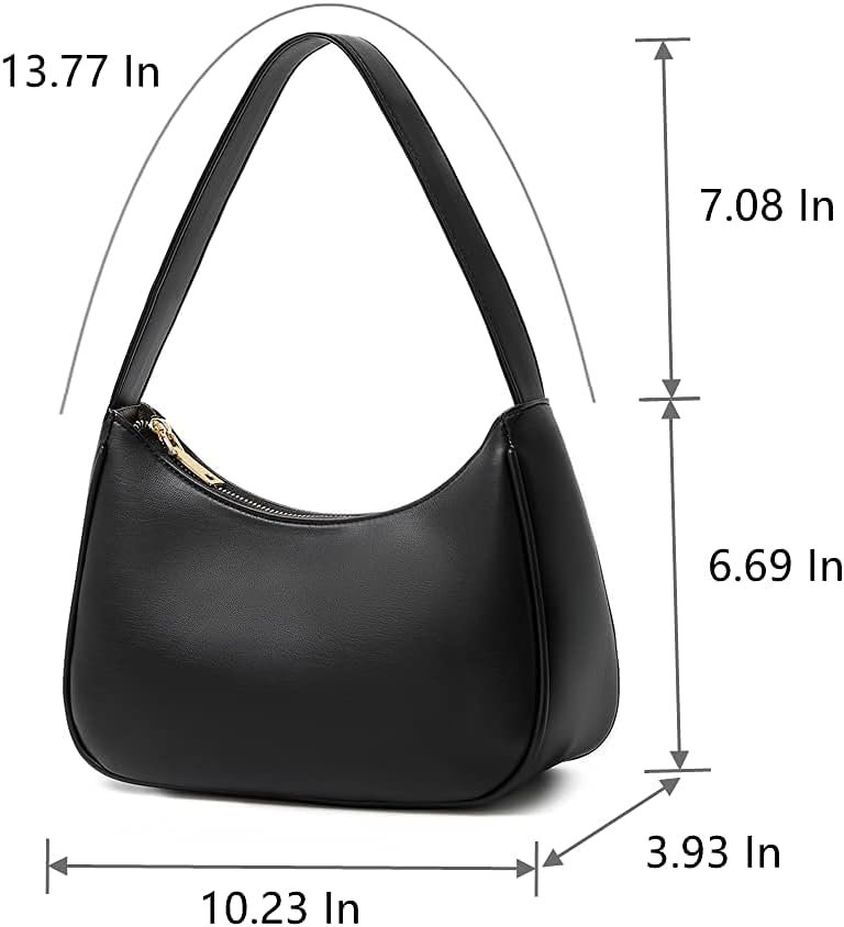 Shoulder Bags for Women, Cute Hobo Tote Handbag Mini Clutch Purse with Zipper Closure - Image 2