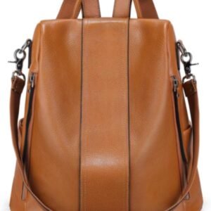 Leather Backpack Purses for Women Antitheft Soft Rucksack Ladies Shoulder Bag Medium
