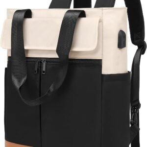Women Convertible Daypack Laptop Backpack, Computer Backpack Work Backpack with USB Charging Port