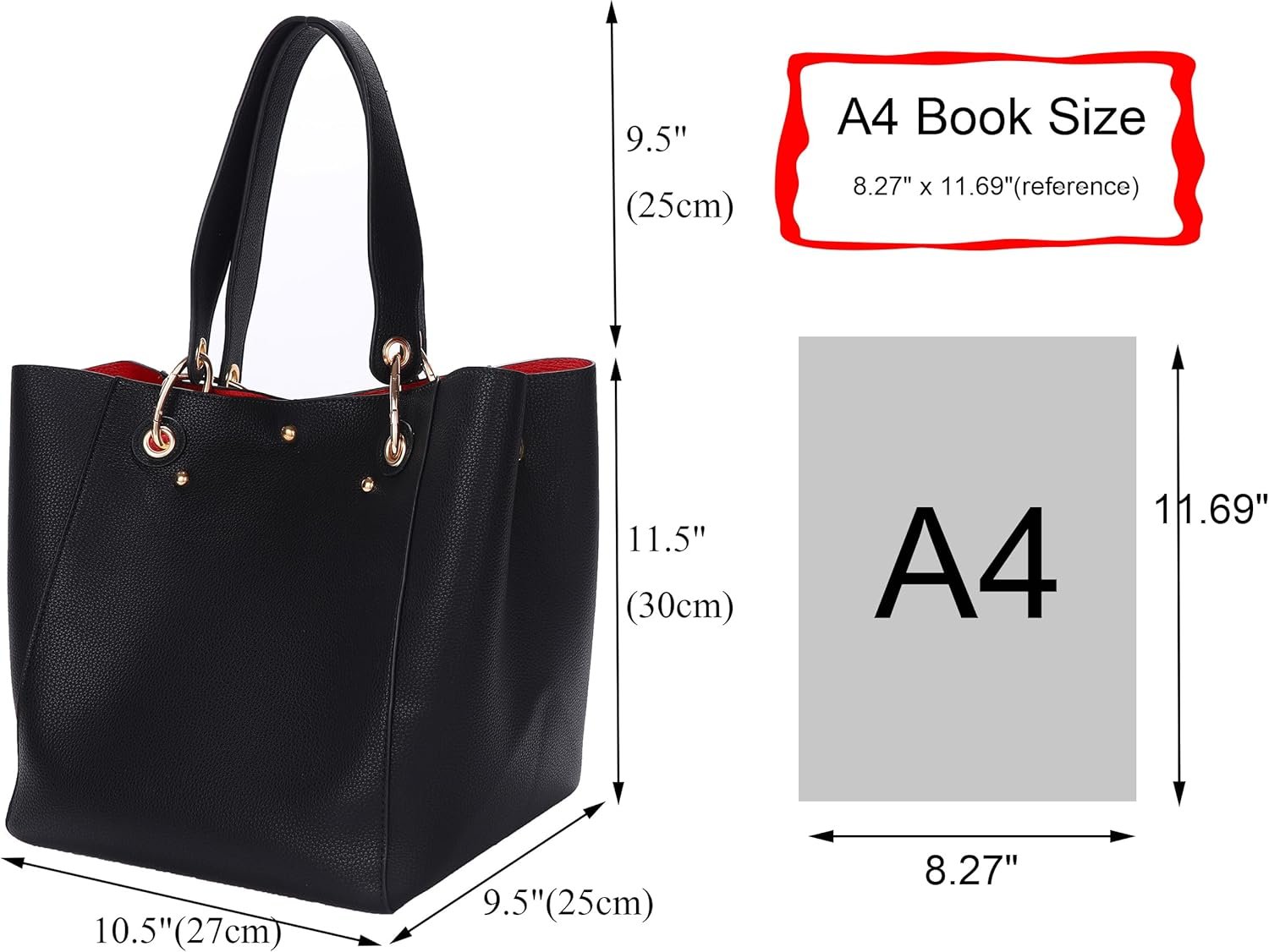 Large Work Tote Bag for Women Designer Purses and Handbags Big Bucket bags Ladies Travel Crossbody Purse Fuchsia - Image 2