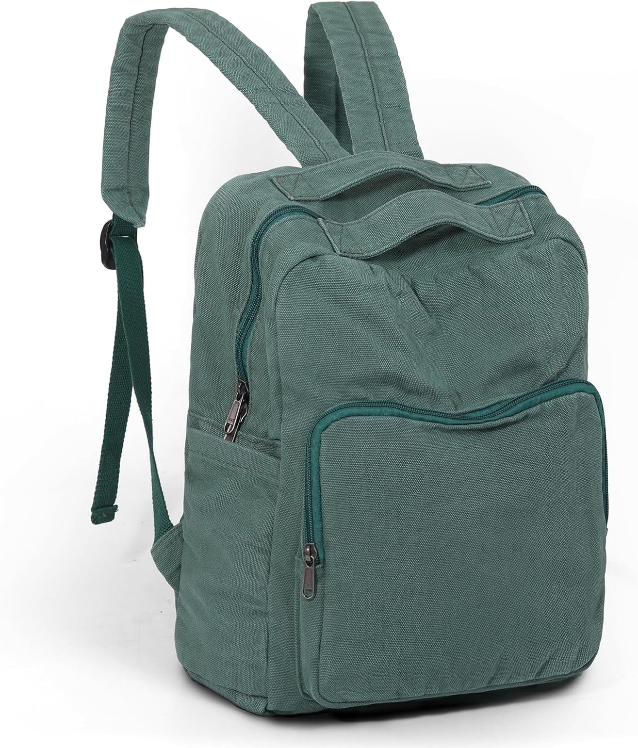 Canvas Small Backpack Purse for Women Cute Aesthetic Green Mini Backpack for Teen Girls Ladies Vintage School Bookbag Purse - Image 2